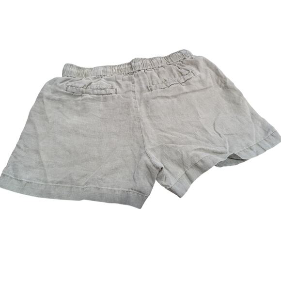100% Linen Blend Drawstring Shorts-Size Small- Sage Green Jones & Co New York - Picture 2 of 3